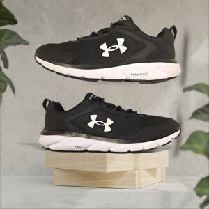 Under Armour Charged Assert 9 Men's Running Shoes - Black/White, Size US 9.5